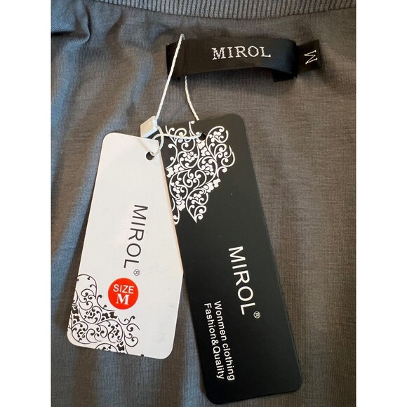 NWT MIROL Women's Sherpa Fleece Full Zip Fuzzy Grey Bomber Style Jacket Size M - Picture 8 of 11